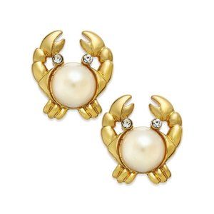 Kate Spade Shore Thing Crab Pearl Earrings NWT